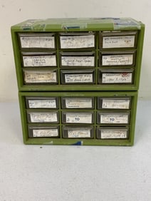 G/K98 MAUSER PARTS BIN WITH DRAWERS FULL OF G/K98 MAUSER RIFLE PARTS