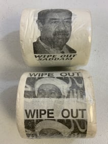GULF WAR ERA WIPE OUT TERRORISM AND WIPE OUT SADDAM TOILET PAPER ROLLS