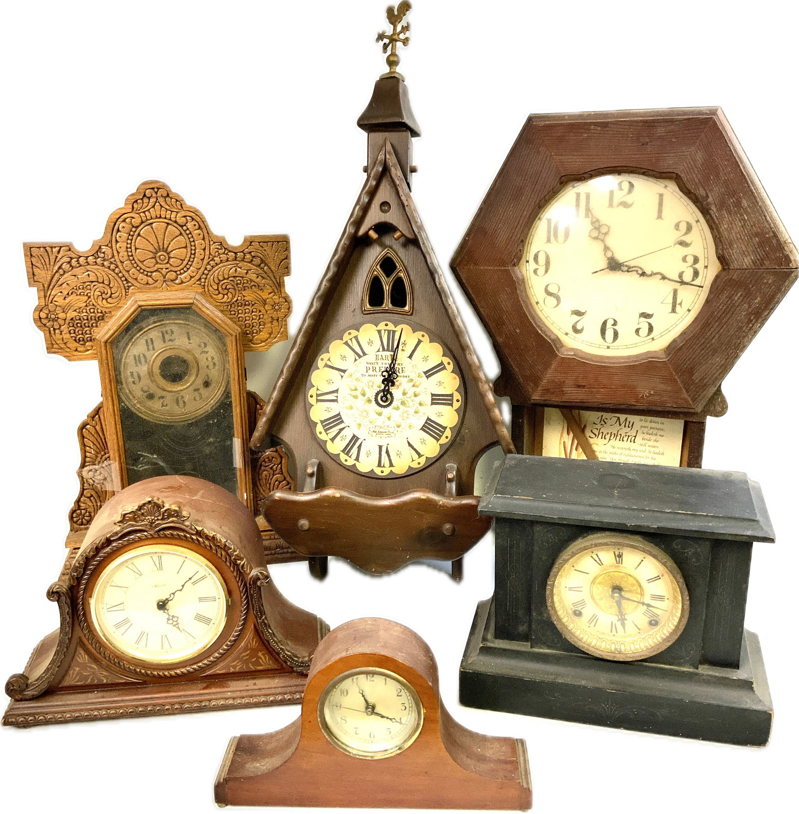 LARGE LOT OF VINTAGE CLOCKS: LARGE LOT OF VINTAGE CLOCKS. ALL UNTESTED AND MOST LIKELY WILL NEED SOME WORK