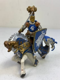 MEDIEVAL KNIGHT ON HORSE FIGURINE