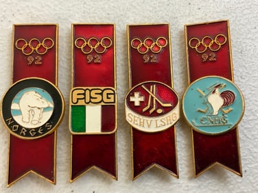 ALBERTVILLE 1992 WINTER OLYMPICS SET OF PINS BADGES