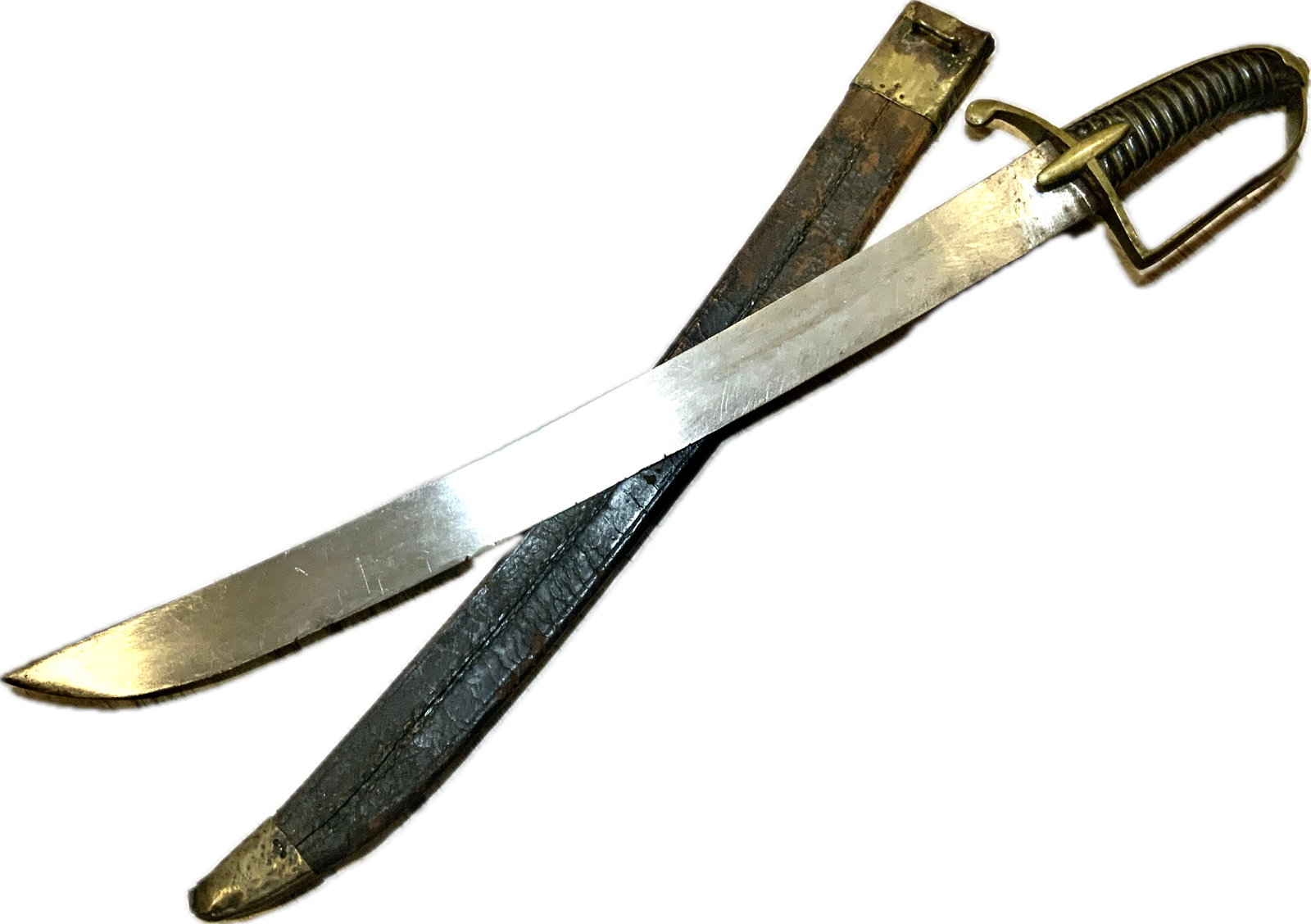 ANTIQUE AUSTRIAN NAPOLEONIC WARS ERA INFANTRY HANGER SHORT SWORD: ANTIQUE NAPOLEONIC WARS ERA AUSTRIAN INFANTRY HANGER SHORT SWORD.VERY RARE FIND. BRAGG HILT WITH NICE AND STRONG BLADE. COMES WITH ORIGINAL SCABBARD. 25" LONG WITH 20" LONG BLADE .