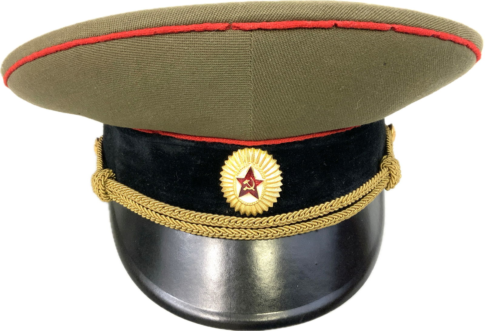 USSR ARTILLERY OFFICER VISOR HAT: USSR ARTILLERY OFFICER VISOR HAT. GREAT CONDITION. SIZE 59