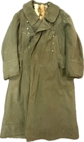 WWII GERMAN MILITARY FUR LINED WINTER HEAVY GREAT COAT