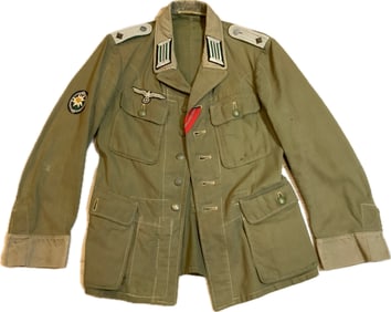 WWII GERMAN ARMY JAGER OFFICER SUMMER TUNIC