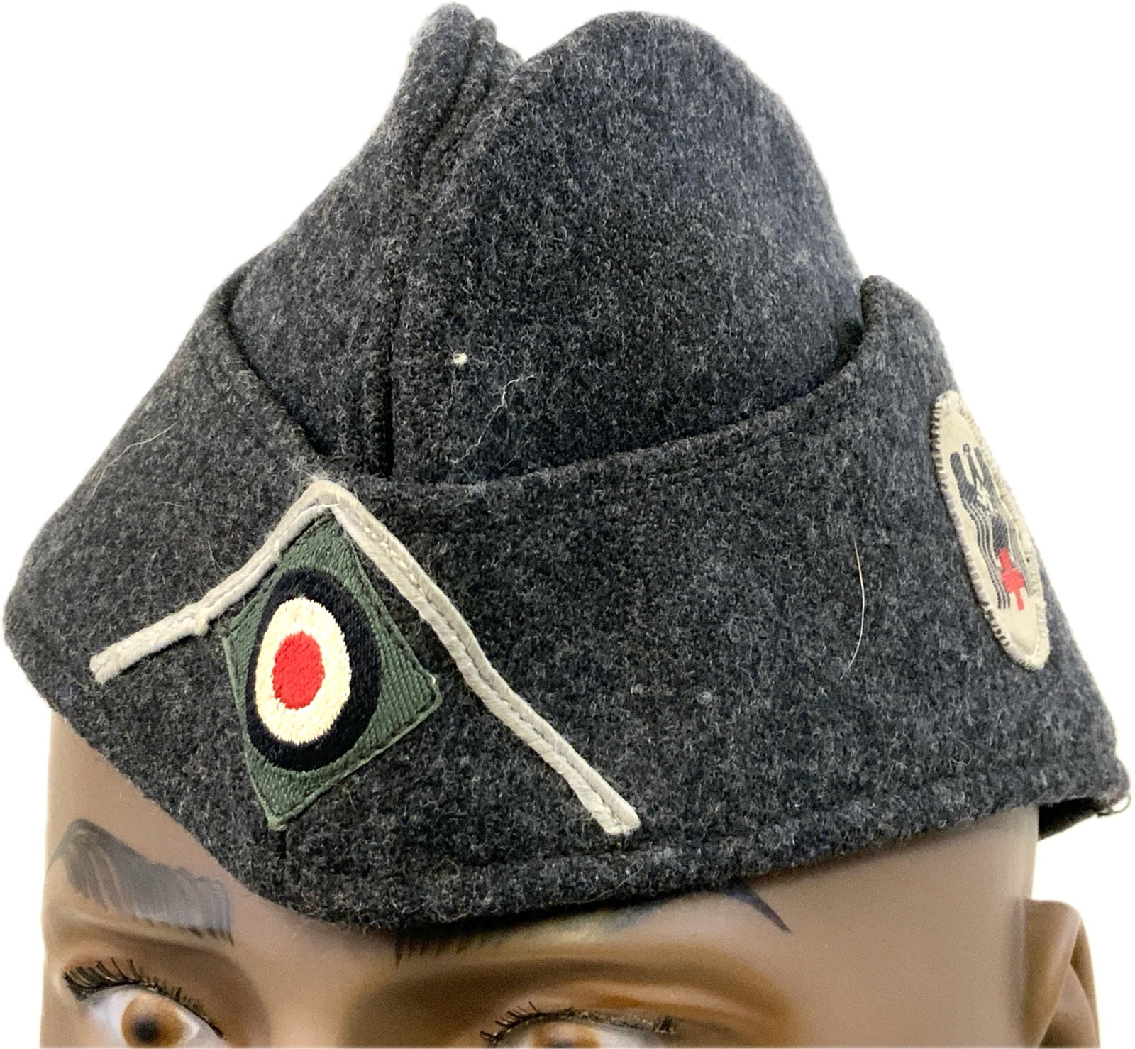 GERMANY THIRD REICH RED CROSS DRK EM/NCO M38 OVERSEAS CAP: GERMANY THIRD REICH RED CROSS DRK EM/NCO M38 OVERSEAS CAP. GREAT CONDITION. MARKED 56 FOR SIZE.