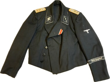 WWII GERMANY WAFFEN SS PANZER OFFICER HITLERJUGEND DIV. PANZER UNIFORM JACKET