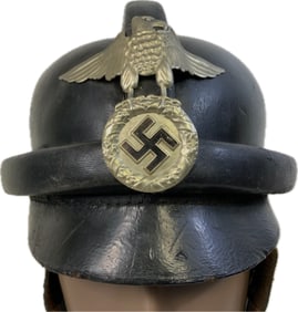GERMANY THIRD REICH NSKK LEATHER MOTORCYCLE CRUSH HELMET