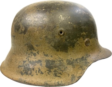 WWII GERMAN M42 COMBAT TROPICAL CAMO PAINTED HELMET
