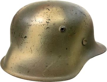 WWII GERMAN M42 COMBAT NORMANDY CAMO PAINTED HELMET