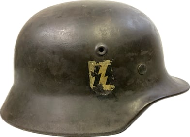 WWII GERMAN SS M40 COMBAT HELMET QUIST