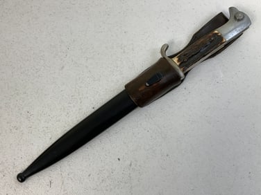 GERMANY THIRD REICH SHORT DRESS BAYONET WITH STAG GRIPS