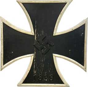 WWII 1939 IRON CROSS LARGE WOOD WALL DECORATION