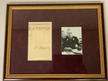 JOACHIM VON RIBBENTROP NAZI FOREIGN MINISTER SIGNED DOCUMENT PROFESSIONALLY FRAMED