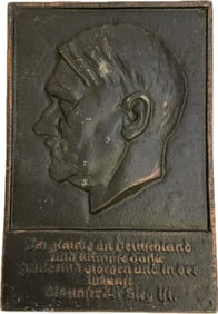 ADOLF HITLER CAST METAL WALL PLAQUE
