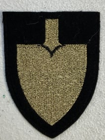 GERMANY THIRD REICH RARE GENERAL OF RAD GOLD SPADE PATCH