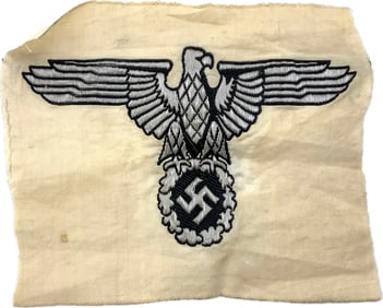 GERMANY THIRD REICH RARE LARGE SS EAGLE EMBROIDERED PATCH