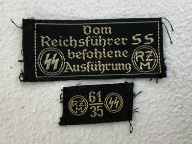THIRD REICH SS CLOTH RZM TAGS