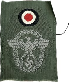 WWII GERMAN RARE POLICE OFFICERS M43/OVERSEAS FLAT WIRE HAT EAGLE