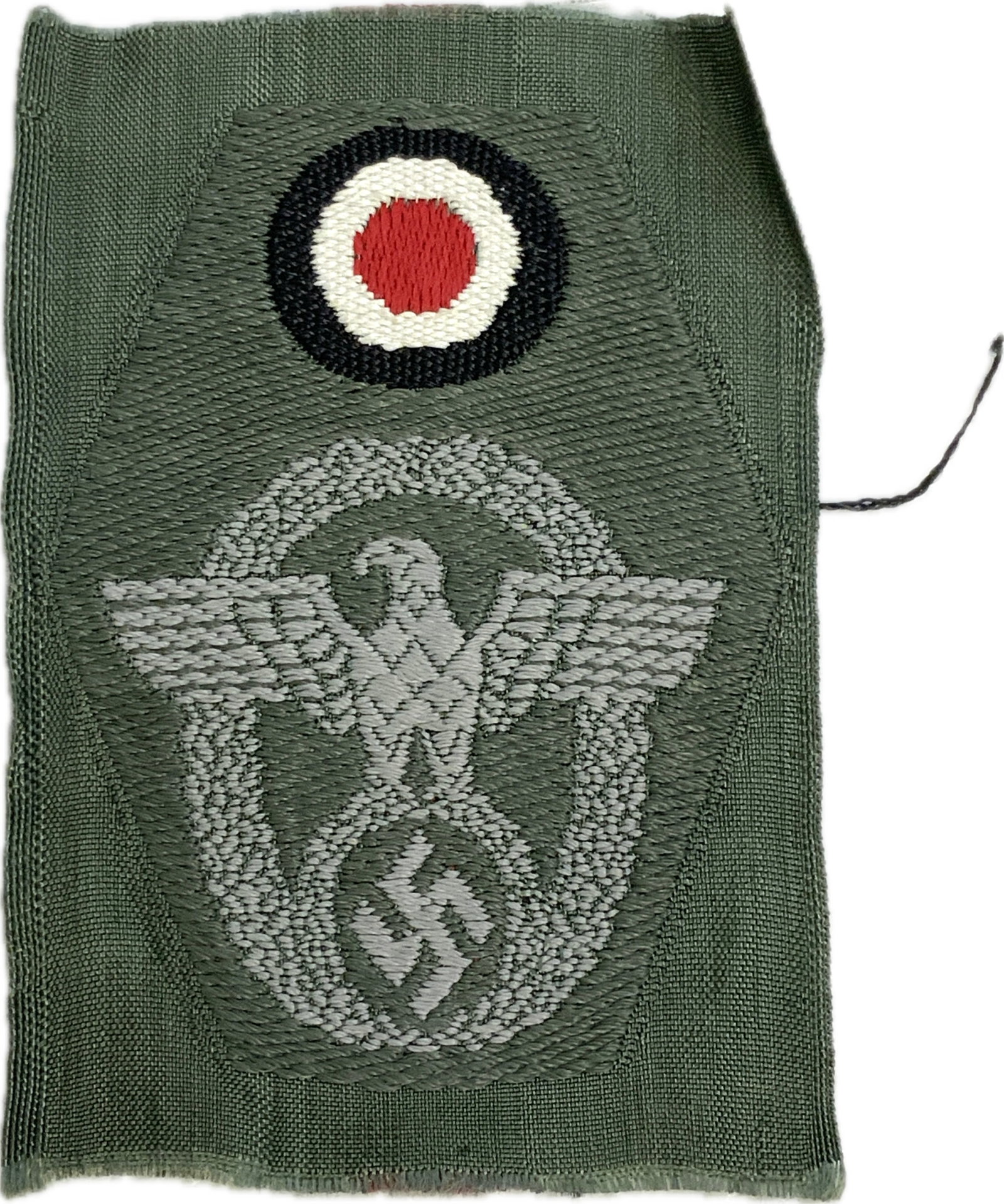 WWII GERMAN RARE POLICE OFFICERS M43/OVERSEAS FLAT WIRE HAT EAGLE: WWII GERMAN RARE POLICE OFFICERS M43/OVERSEAS FLAT WIRE HAT EAGLE