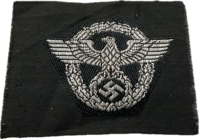 WWII GERMAN POLICE NCO M43 CAP EAGLE BEVO INSIGNIA