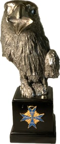 GERMAN AIRFORCE AWARD EAGLE STATUE WITH POUR LE MERITE " BLUE MAX"AWARD PLAQUE