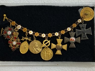 IMPERIAL GERMAN MINIATURE ORDERS AND MEDALS CHAIN GODET & SOHN BERLIN