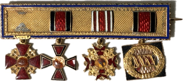 IMPERIAL RUSSIAN MINIATURE ORDERS AWARD BAR