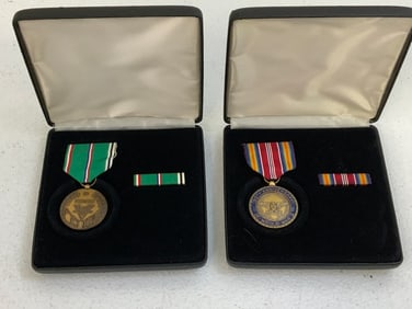 LOT OF US MEDALS GIVEN TO WWII USSR VETERANS ON 50 YEARS ANNIVERSARY OF WWII