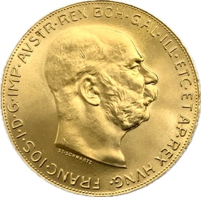 AUSTRIA 1915 FRANZ JOSEPH I 100 CORONA LARGE GOLD COIN