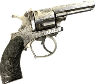 BERTRAND & FILS THE MURDERED REVOLVER WITH IMPERIAL RUSSIAN EAGLE DECORATED GRIPS