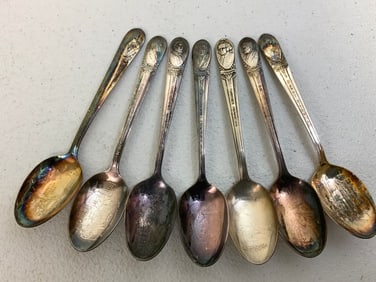 VINTAGE ROGERS MFG. CO. PRESIDENTIAL SPOONS LOT OF 7