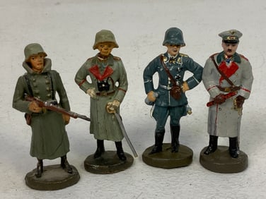 GERMAN NAZI PERIOD LINEOL / ELASTOLIN TOY SOLDIERS GENERALS AND A GUARD