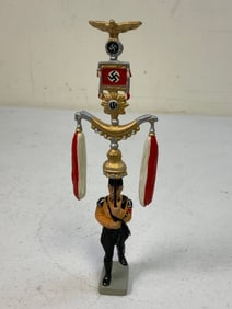 GERMAN NAZI PERIOD LINEOL / ELASTOLIN TOY SOLDIER SS SCHELLENBAUM CARRIER