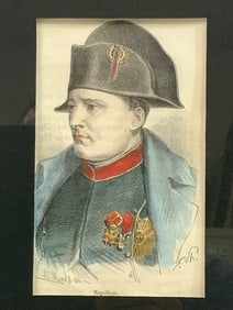 ANTIQUE NAPOLEON PAINTING FRAMED ARTWORK