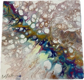 CRYSTAL SHELVEN "RAIBOW SPINE" ACRYLIC PAINTING ON CANVAS ORIGINAL ARTWORK