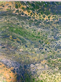 CRYSTAL SHELVEN "BLUE FISH" ACRYLIC PAINTING ON CANVAS ORIGINAL ARTWORK