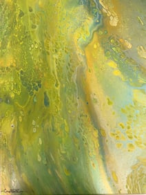 CRYSTAL SHELVEN "YELLOW AURA" ACRYLIC PAINTING ON CANVAS ORIGINAL ARTWORK