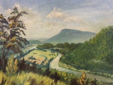 REKER 1948 OIL ON CANVAS PAINTING FRAMED ORIGINAL ARTWORK