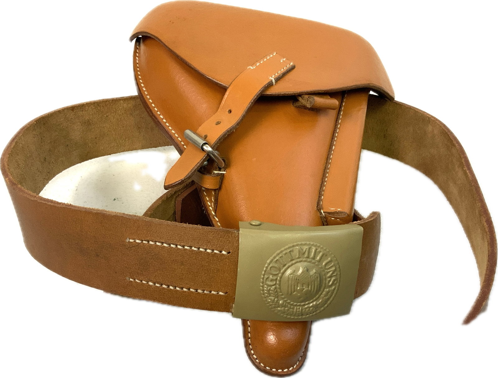 GERMAN LUGER HOLSTER AND BELT REENACTMENT AFRIKA KORPS: GERMAN LUGER HOLSTER AND BELT REENACTMENT AFRIKA KORPS. NEW NEVER USED HIGH QUALITY REPRODUCTION. NICELY MARKED.
