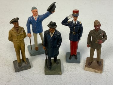 VINTAGE DURSO WWII FAMOUS PERSONALITIES FIGURINES CHURCHILL ROOSEVELT