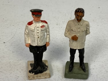 VINTAGE DURSO WWII FAMOUS PERSONALITIES FIGURINES STALIN ZUKOV
