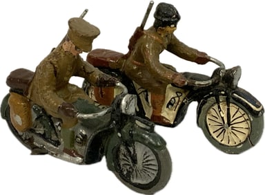 GERMAN NAZI PERIOD LINEOL / ELASTOLIN TOY SOLDIERS MOTORCYLCLIST