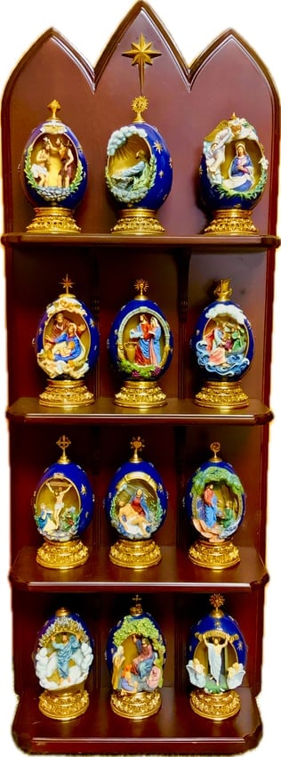 FRANKLIN MINT HOUSE OF FABERGE LIFE OF CHRIST EGG COLLECTION SET OF 12 (1 of 10)
