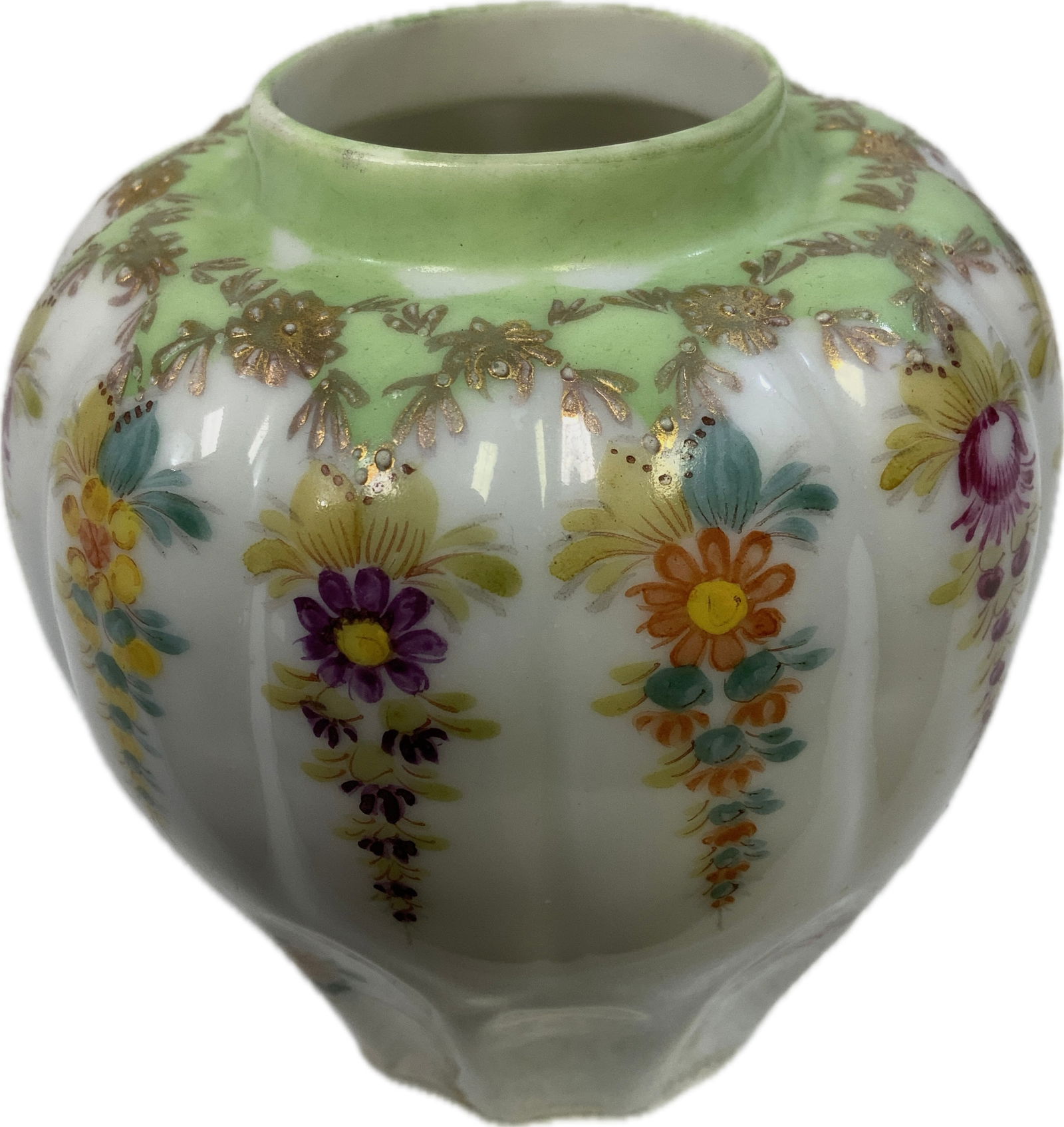 ANTIQUE HAND PAINTED TRANSLUCENT PORCELAIN VASE (1 of 4)