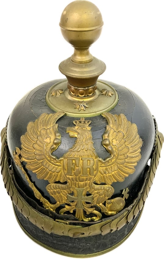 MPERIAL GERMANY PRUSSIAN ARTILLERY RESERVE OFFICER LEATHER HELMET (1 of 8)