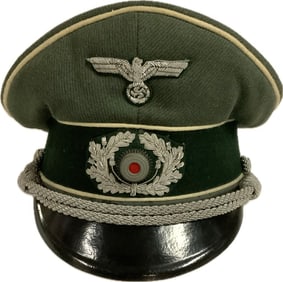 WWII GERMAN ARMY INFANTRY OFFICER VISOR CAP HAT
