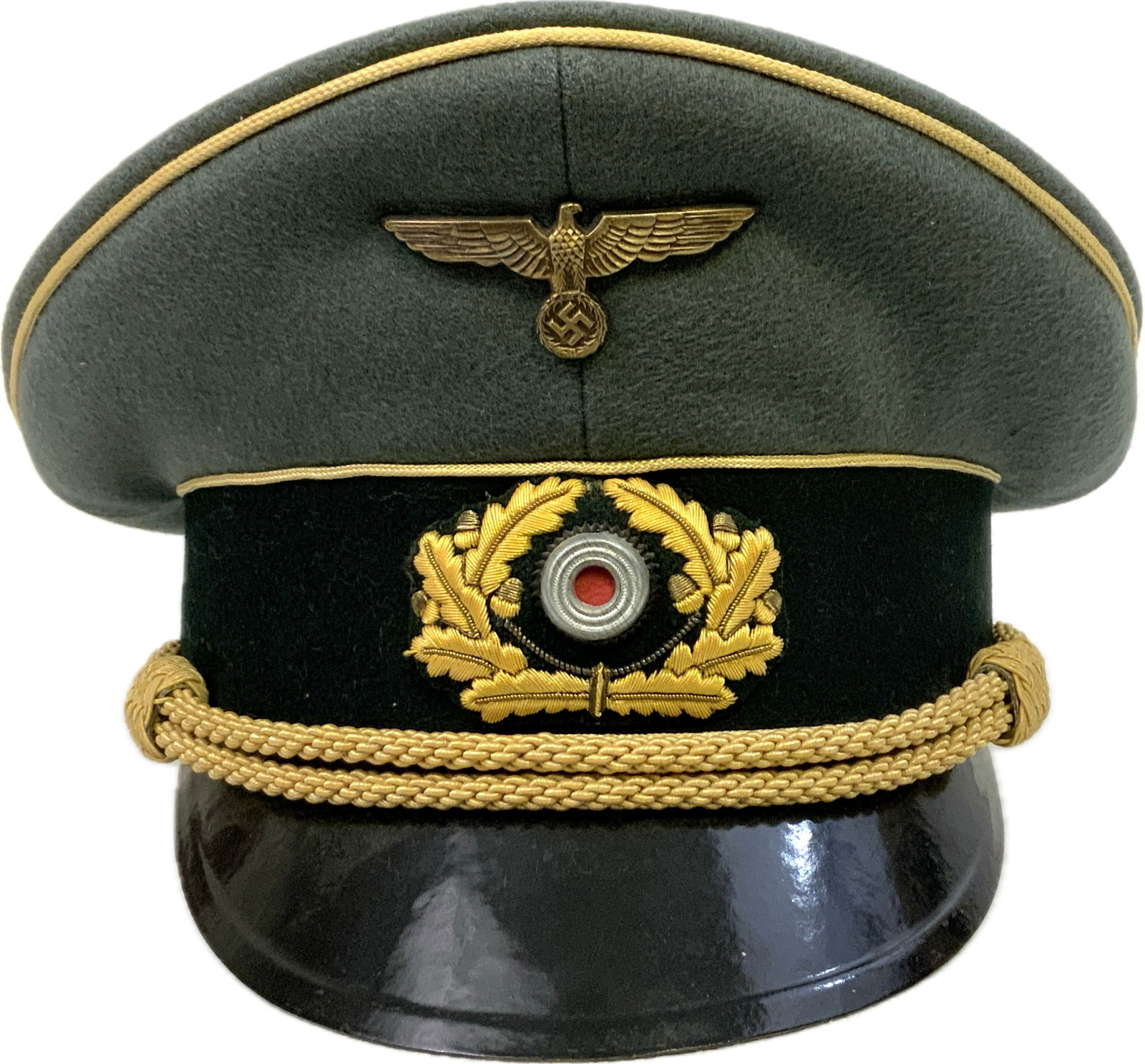 WWII GERMAN ARMY GENERAL VISOR CAP HAT - 13