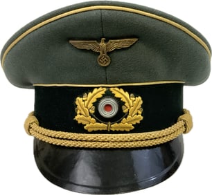 WWII GERMAN ARMY GENERAL VISOR CAP HAT