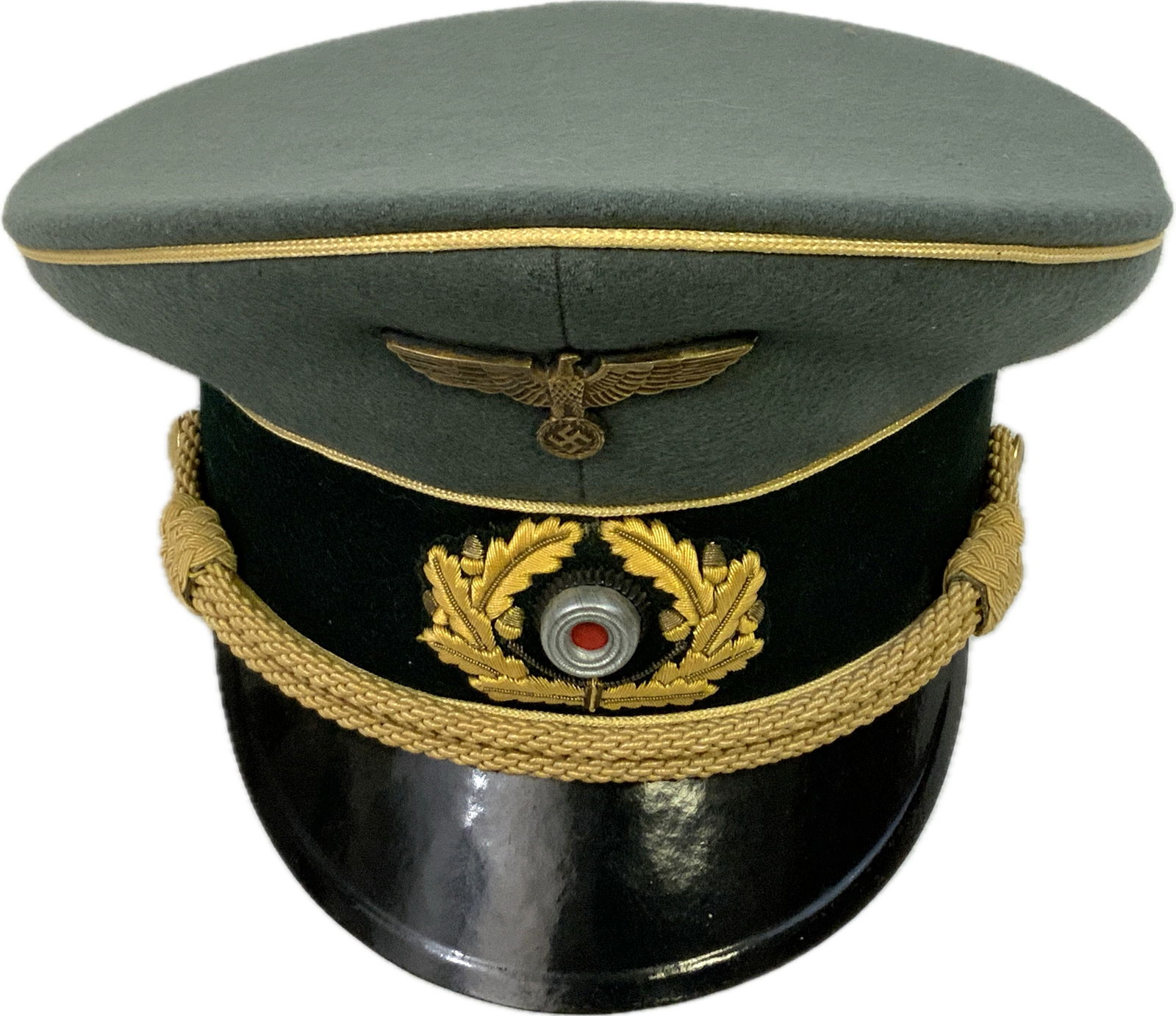 WWII GERMAN ARMY GENERAL VISOR CAP HAT - 7